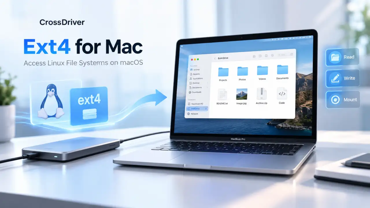 CrossDriver Introduces Ext4 for Mac to Support Linux File System Access on MacOS